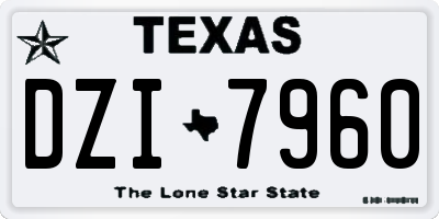 TX license plate DZI7960