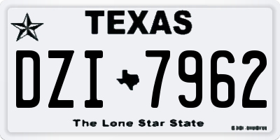 TX license plate DZI7962