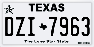 TX license plate DZI7963