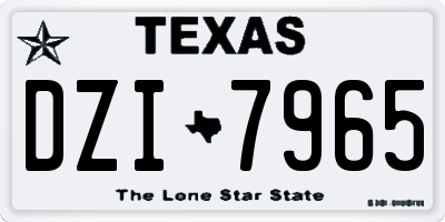 TX license plate DZI7965