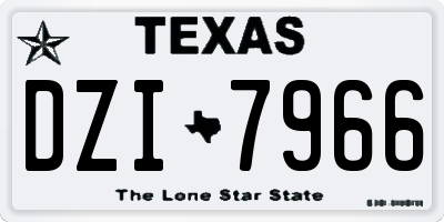 TX license plate DZI7966