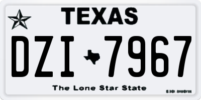 TX license plate DZI7967