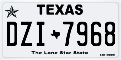 TX license plate DZI7968