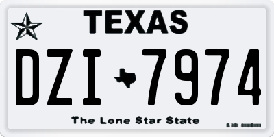 TX license plate DZI7974