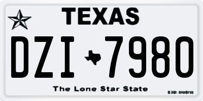 TX license plate DZI7980