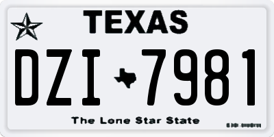 TX license plate DZI7981