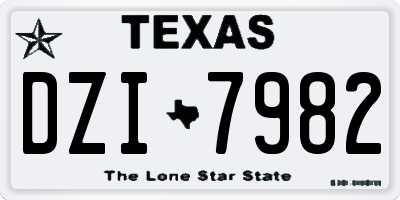 TX license plate DZI7982