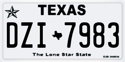 TX license plate DZI7983
