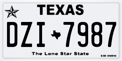 TX license plate DZI7987