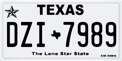 TX license plate DZI7989
