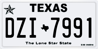 TX license plate DZI7991