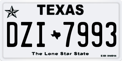 TX license plate DZI7993