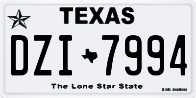 TX license plate DZI7994