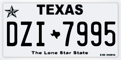 TX license plate DZI7995