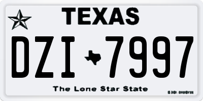 TX license plate DZI7997