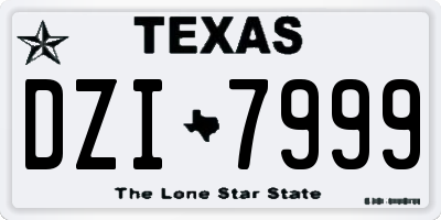 TX license plate DZI7999
