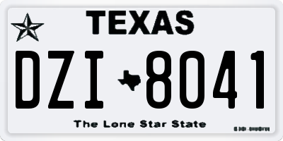 TX license plate DZI8041