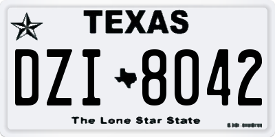 TX license plate DZI8042