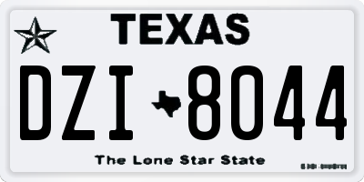 TX license plate DZI8044