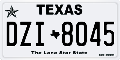TX license plate DZI8045