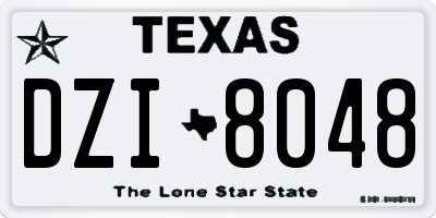 TX license plate DZI8048