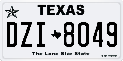 TX license plate DZI8049