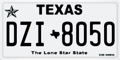 TX license plate DZI8050