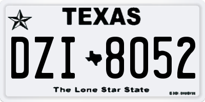 TX license plate DZI8052