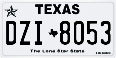 TX license plate DZI8053