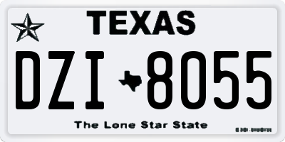 TX license plate DZI8055
