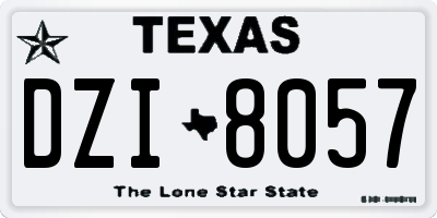 TX license plate DZI8057
