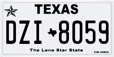 TX license plate DZI8059