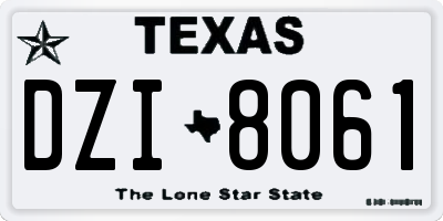 TX license plate DZI8061