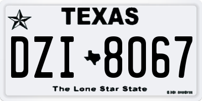 TX license plate DZI8067