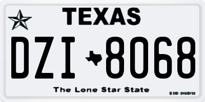 TX license plate DZI8068