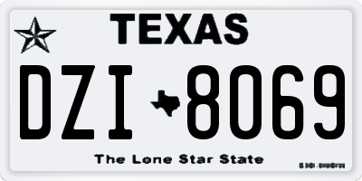 TX license plate DZI8069