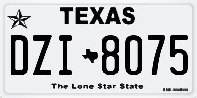 TX license plate DZI8075
