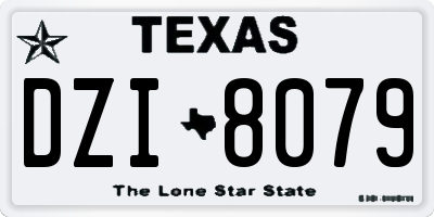 TX license plate DZI8079