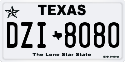 TX license plate DZI8080