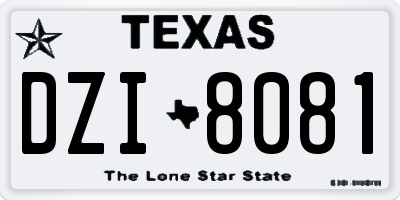 TX license plate DZI8081