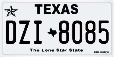TX license plate DZI8085