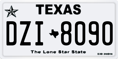TX license plate DZI8090