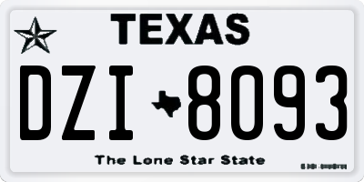 TX license plate DZI8093