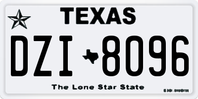 TX license plate DZI8096