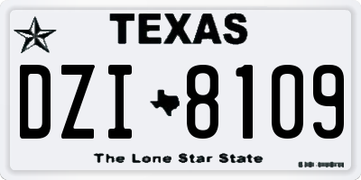 TX license plate DZI8109