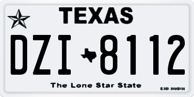 TX license plate DZI8112