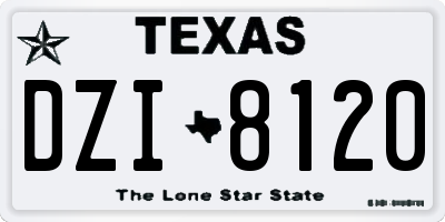 TX license plate DZI8120