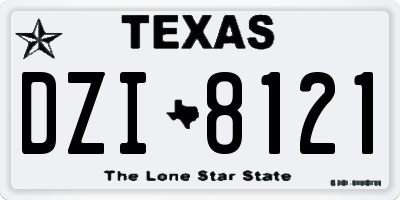 TX license plate DZI8121