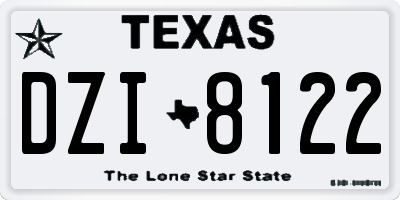 TX license plate DZI8122
