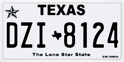 TX license plate DZI8124